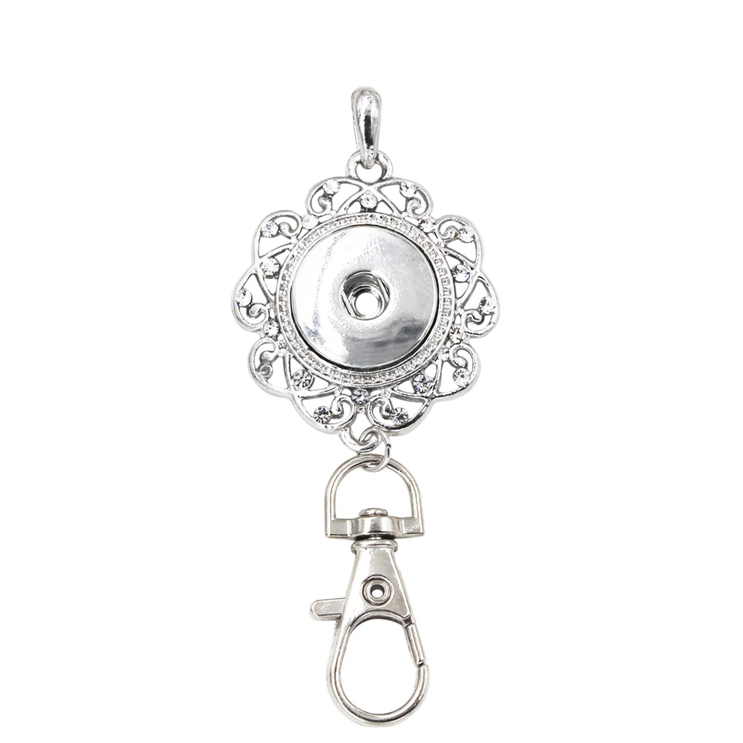 Id-clip, drukknoop voor badgehouder, lanyard, ketting, sieradenbedels, hanger, clip, kantoor-id-houder: Z3