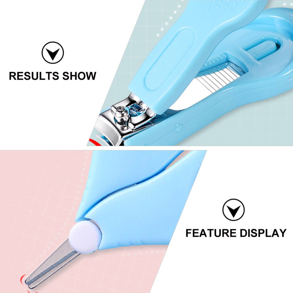 2 Sets Useful Durable Practical Baby Fingernail Scissors Nail Grooming Kit for Infant Baby Kid