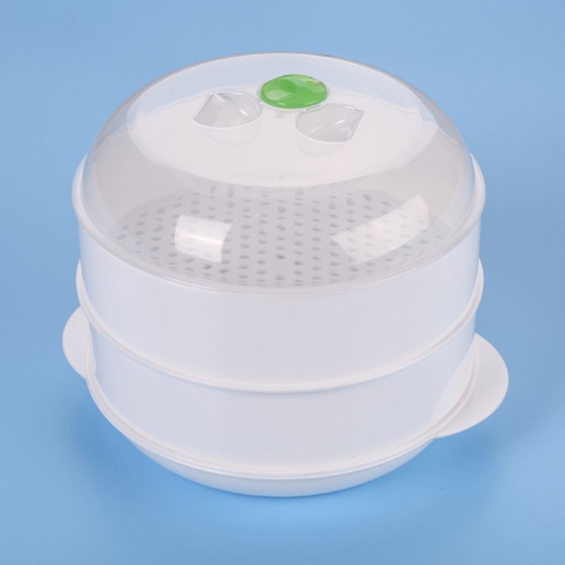 Europa Estilo Plástico Único-Camada Forno De Microondas Een Damp De Plástico Redondo Vapor De Microondas Com Tampa Cozinha cozinh