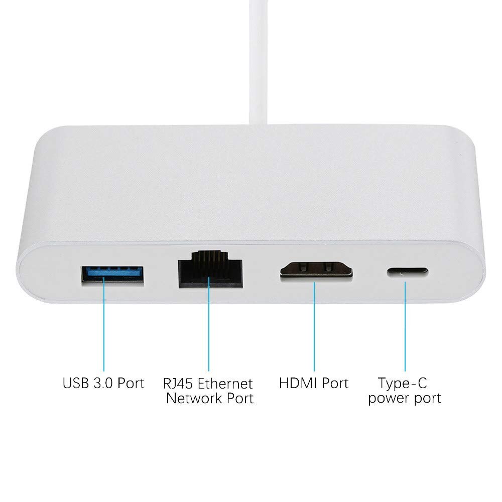 Convertisseur d'adaptateur Ethernet LYBALL Type C vers HDMI RJ45 avec Port de charge USB 3.0 et USB C pour Macbook Samsung S9 Huawei Mate10