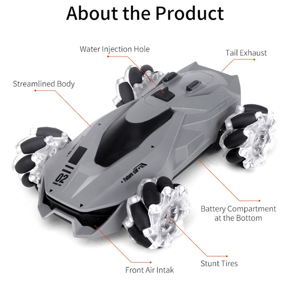 JJRC Q92 1:24 2,4G 4WD 360 Grad kippen Simulation sprühen Nacht Blendung Wirkung Reifen Dynamische Klang Wirkung RC Kunststück Auto Modelle spielzeug