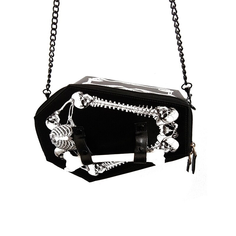 Vampyr kiste pung kiste gotisk punk håndtaske halloween skuldertaske dame crossbody taske til fødselsdag: Default Title