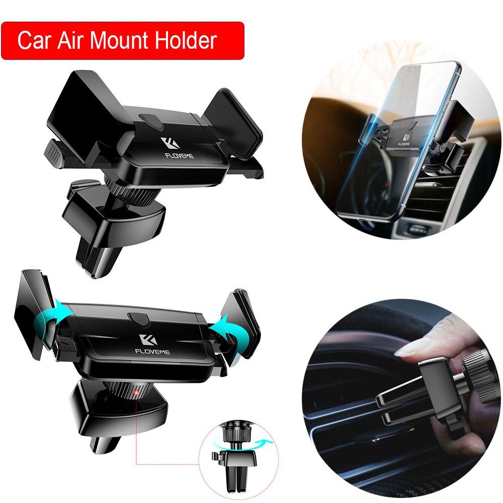 FLOVEME Auto Lock Auto Telefon Halter Für iphone Dashboard Windschutzscheibe Schreibtisch Halter Air Vent Halterung Telefon Stehen Unterstützung Auto Halter