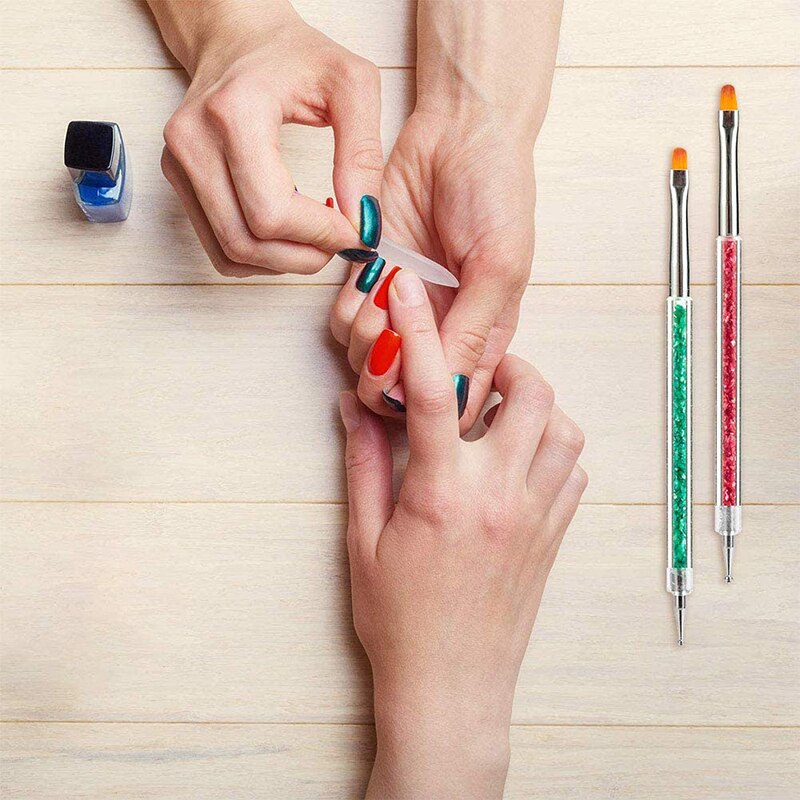 5 Pcs Nail Art Pennen Nail Art Liner Borstels Dubbelzijdig Puntjes Tool Voor Diy Nail Art Designs