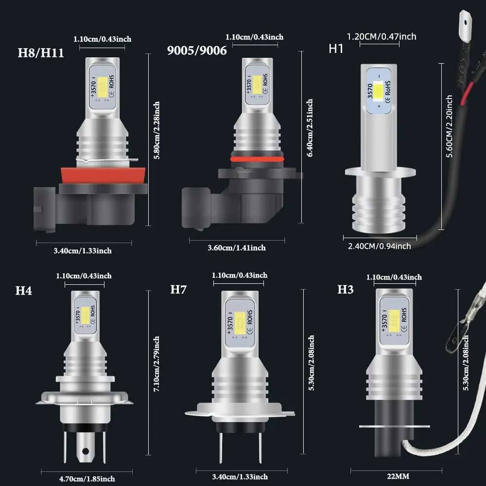 2 Stücke H7 H1 H8 H9 H11 9005 9006 Lampen HB3 HB4 CSP LED Super Helle Scheinwerfer DRL Lampe 6000 Karat Weiß