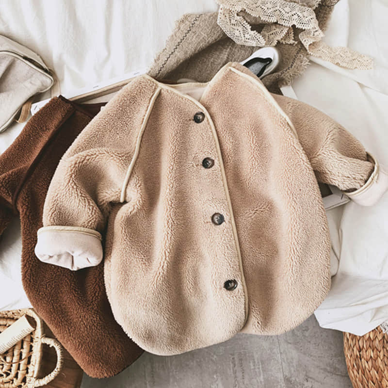 Inverno per bambini 2022 nuovi vestiti per bambini giacca monopetto calda spessa in velluto di agnello morbido ceroso e confortevole
