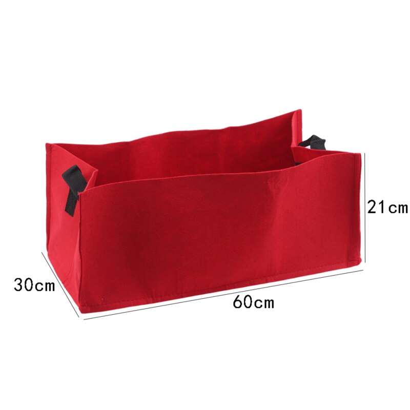 Non-woven Fabric Planting Pouch Home Garden Planting Bag Balcony Growth Vegetable Pouch Root Container Plant Bags: Rose red L