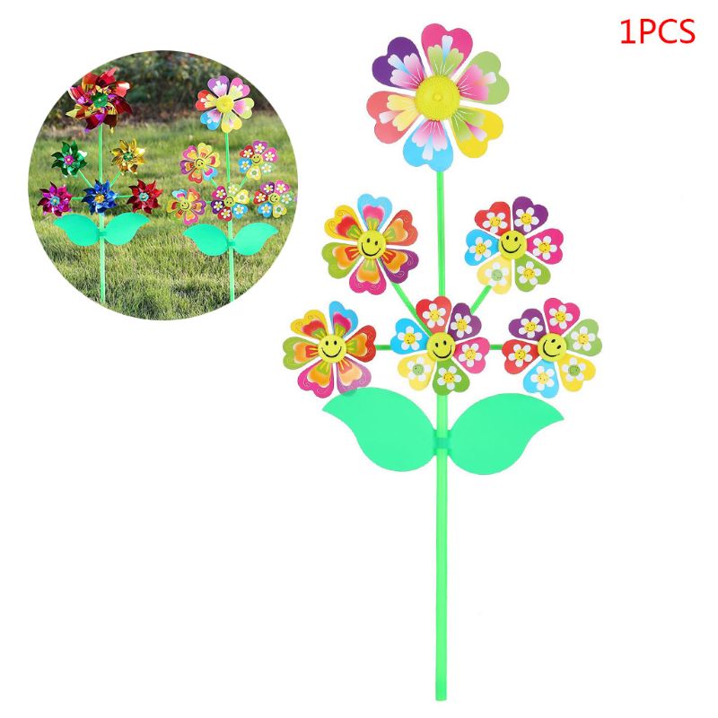 6 Rad Karikatur Windmühle Spielzeug Wirbel Wind Spinner Windrad Hof Garten Dekor M68E