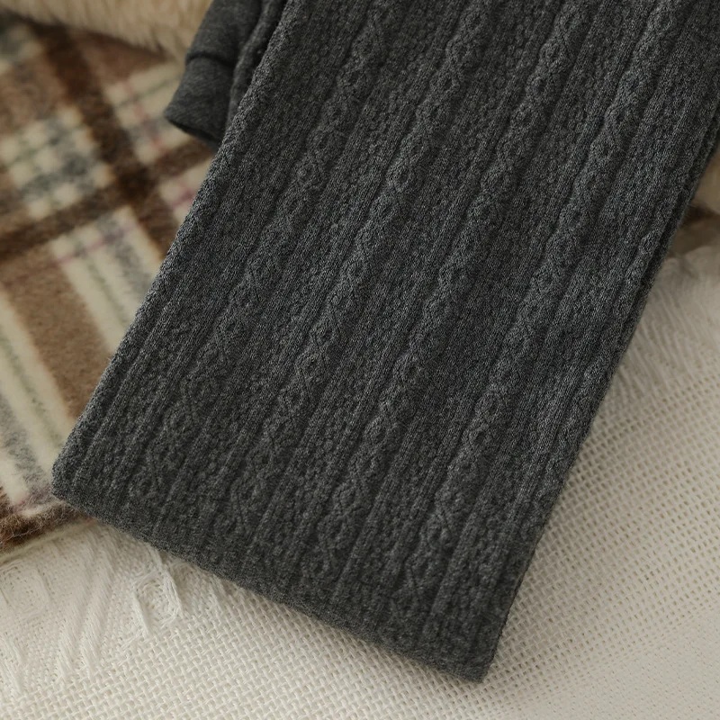 Figurformende, cremefarbene, gestreifte, gedrehte strumpfhose für damen, dünne Vlies-basisschichtsocken für frühling und herbst, Ideal für draussen-aktivitäzehn: 4g / Himmelblau