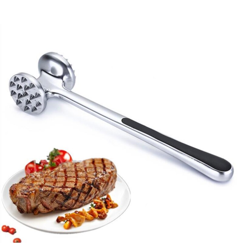 Martillo de acero inoxidable para limar carne, herramienta de cocina, doble cara, para carne, ternera, cerdo