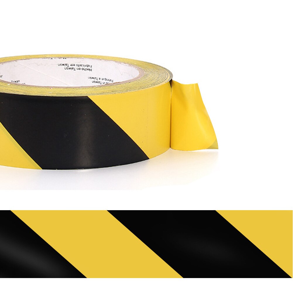 33mx50mm Striped PVC Self Dangerous Areas Marking Floors Warning Tape Social Distancing Yellow Safety Wear-resisting