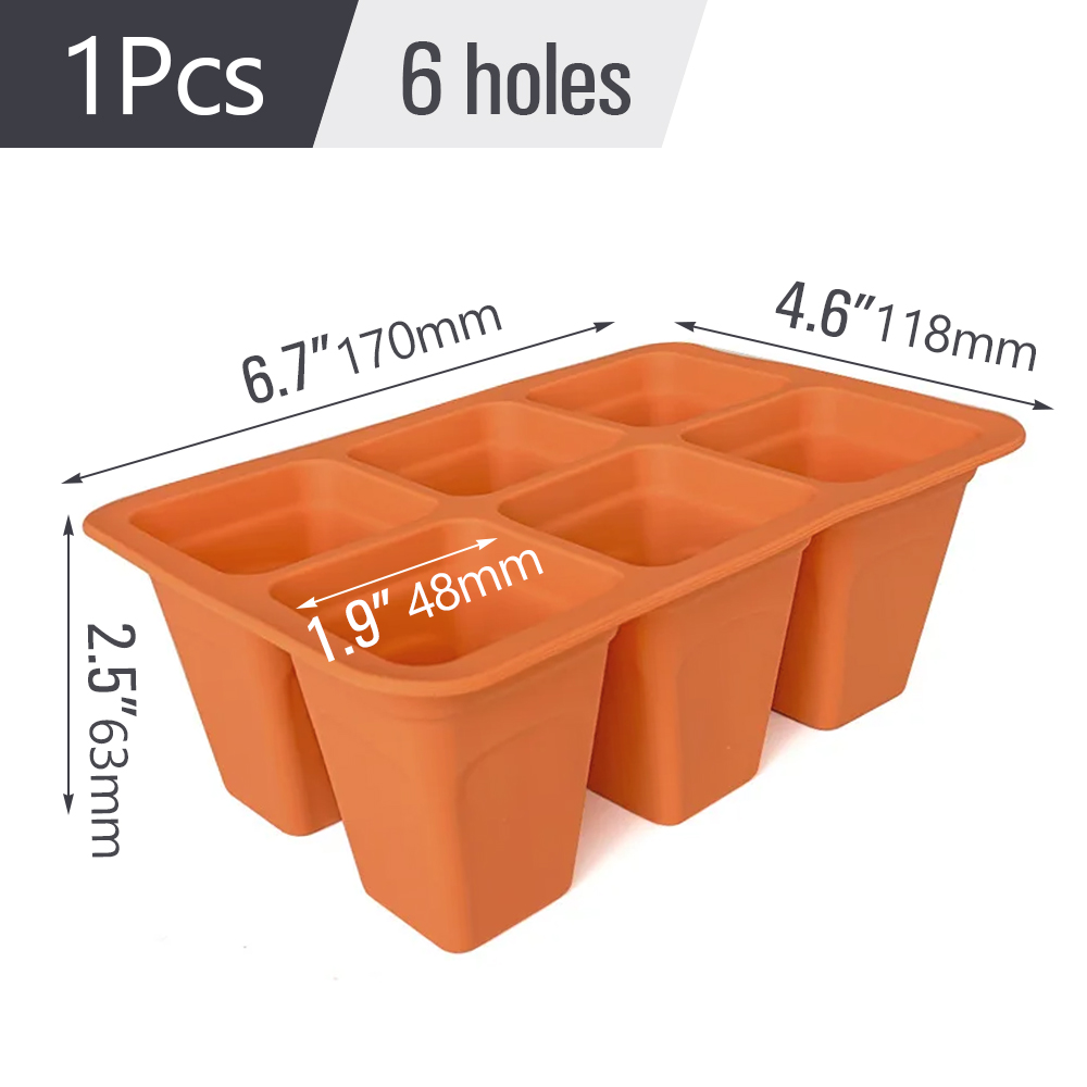 Plantes d'intérieur en silicone pour jardin, cadres de plantes, démarrage de l'escalade, pots de pépinière de semis, conteneur de propagation, boîte de culture de germination, 4 cellules, 6/12 cellules: Black