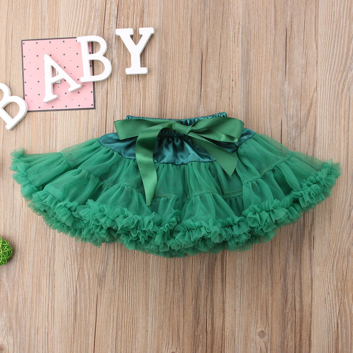 Baby Girls Tutu Skirt Ballerina Pettiskirt Fluffy Children Ballet Skirts For Party Dance Princess Girl Tulle clothes: Green