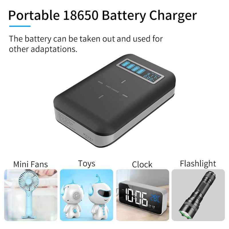 4x 18650 Batterie DIY Qi Drahtlose Ladegerät USB Typ C PD Schnelle Ladung Energie Bank Kasten Hülse fallen für Handy, Mobiltelefon telefon Tablette PC