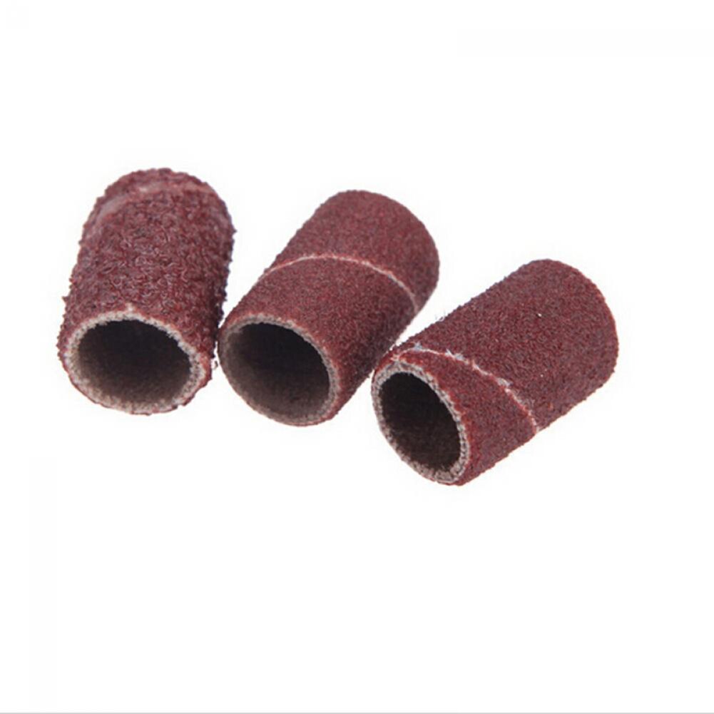 100Pcs Polisher Machine Bits Drill Grit Sanding Band Grinding Ring Nail Art Tool Drill Bit Accessories Sandpaper Rotary Tools