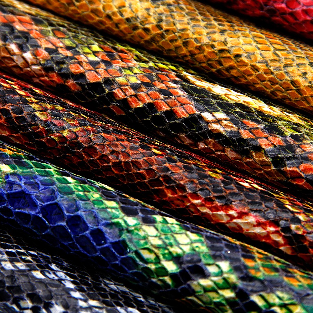 20*34cm Colorful Snake Patterns Faux Leather Fabric Sheets For Making Handmade Earrings Bows,1Yc9615