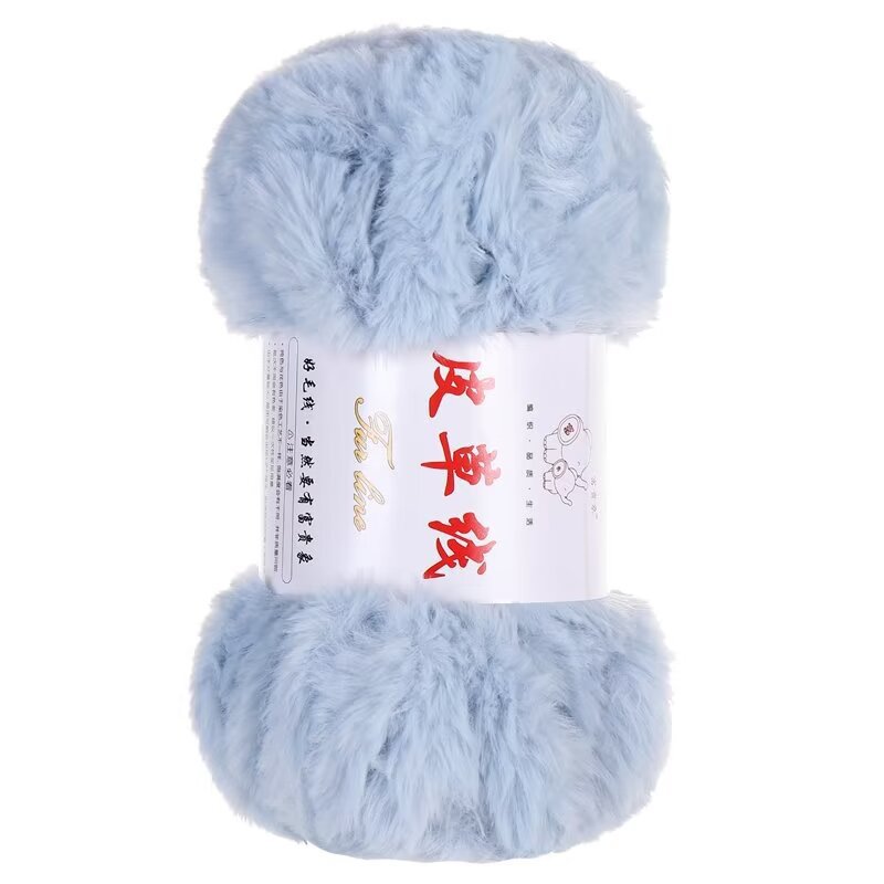 1Pc 100g Super Chunky Bont Garen voor hand breien pluizig zacht warm Gehaakte lijn om trui jas Sjaal Hoed lange pluche draden: Zilver