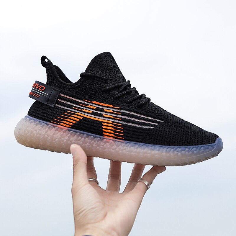 Zomerse stijl mesh ademend vliegende geweven herenschoenen kokosnoot gipskruid engel gelei onderkant eenvoudig