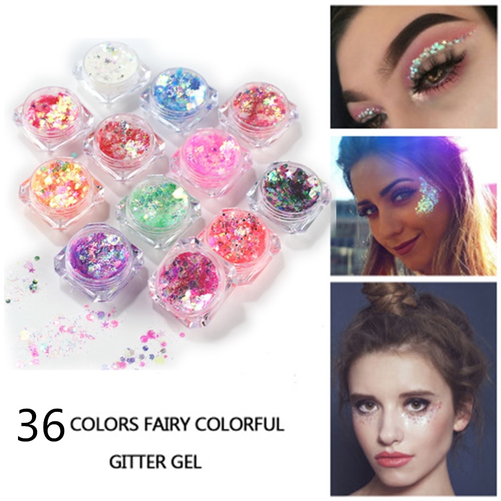 Festival Haar Glitter Eye Gezicht Nail Body Glitter klatergoud op Gezicht Gel Art Flash Cosmetische Make-Up Pailletten glitter Decoratie