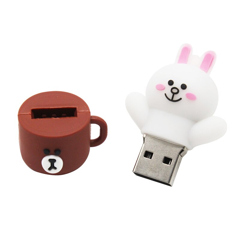 私にテキストかわいい漫画カップクマモデルのusbフラッシュドライブusb 2.0 4 ギガバイト 8 ギガバイト 16 ギガバイト 32 ギガバイト 64 ギガバイトクリエイティブペンドライブ