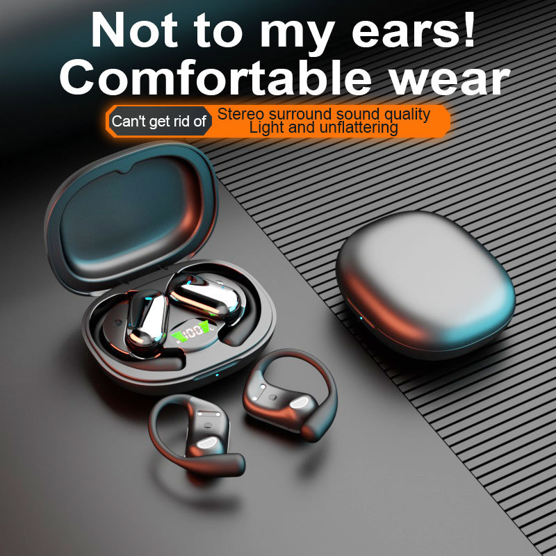 YYK-Q16S Bluetooth Headset Hanging ear long endurance sports noise reduction waterproof LED digital display headset Bluetooth