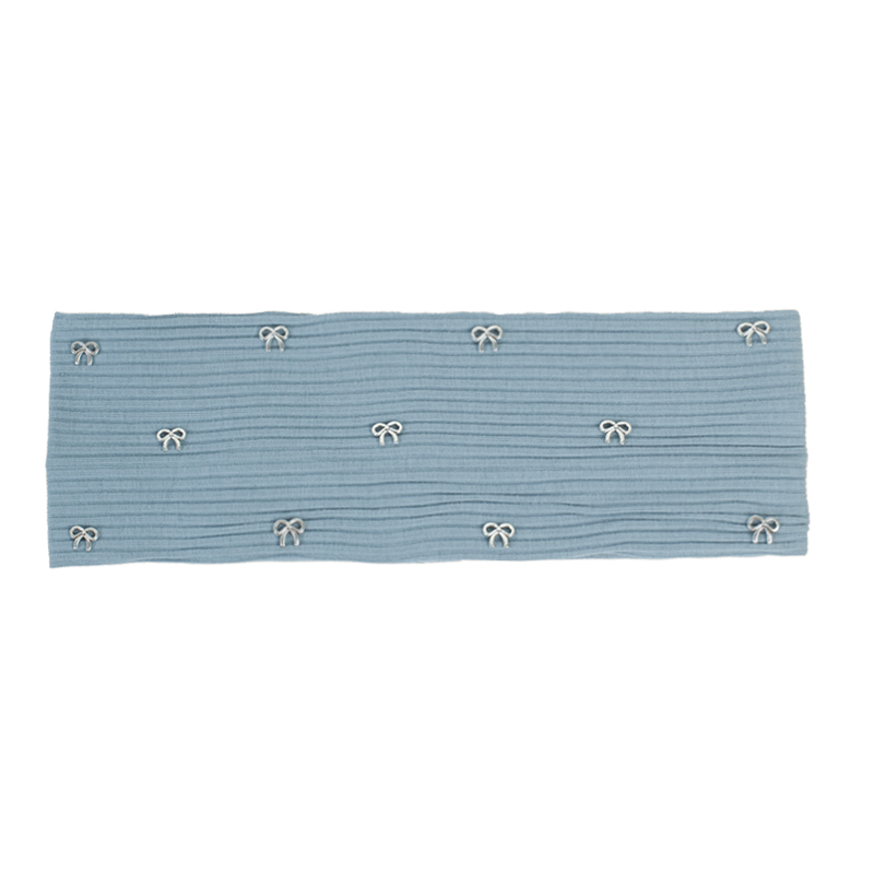 Geebro Women Metal bow Ribbed Headbands HairBands Casual Elastic Headwear Ladies Vintage Head Wraps Hair Accessories: black