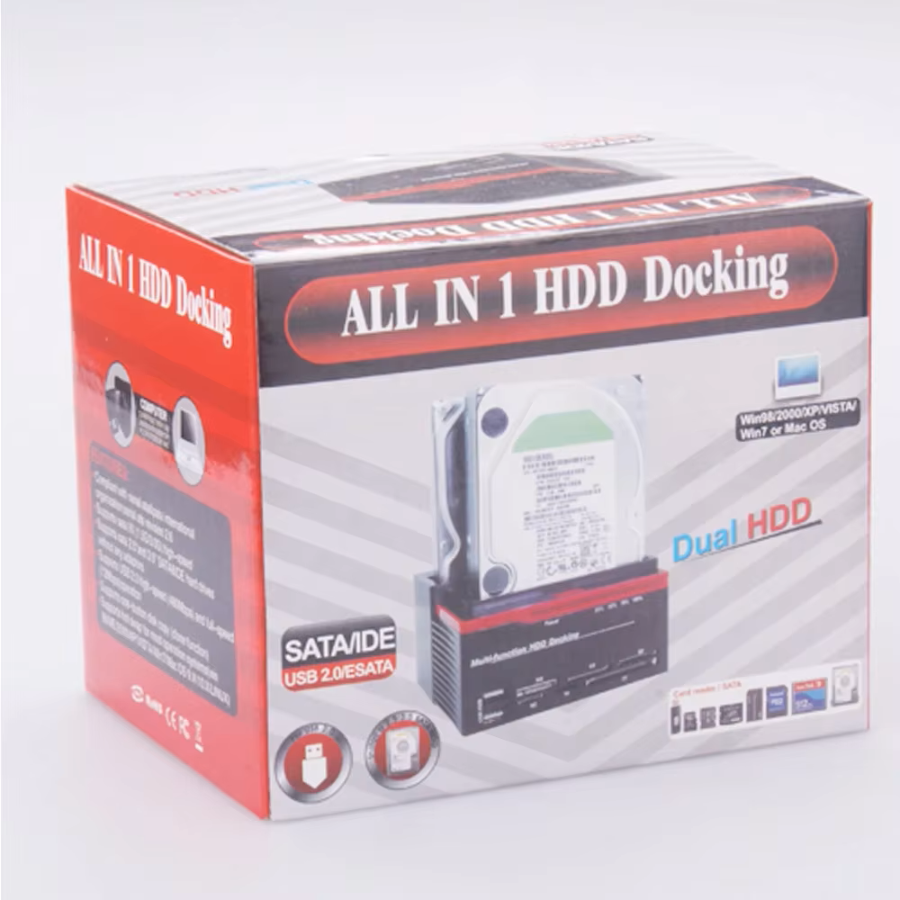 2.5/3.5" SATA IDE HDD Docking Station Clone HDD Enclosure USB 2 Ports USB 2.0 Type C Hub MS/M2/XD/CF/SD/TF Card Reader