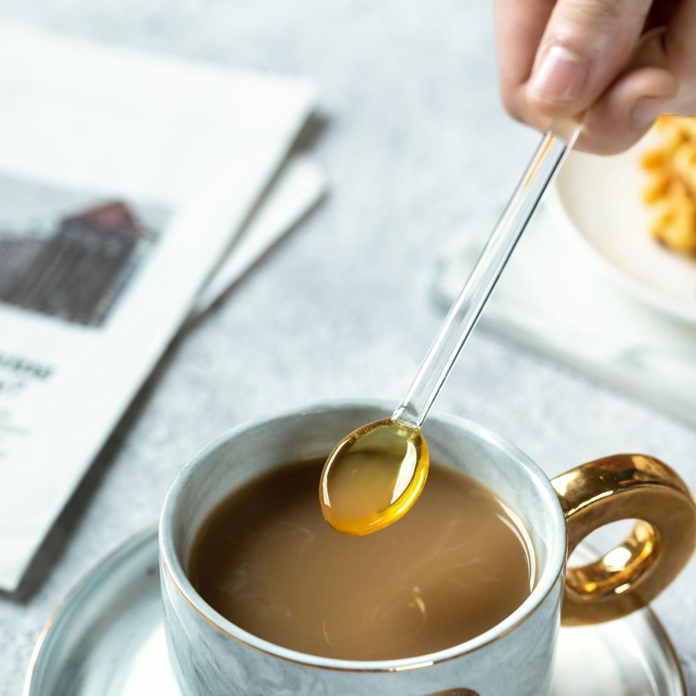 1 stk klart glas omrøring kaffe te ske varmebestandig kaffe desserthousehold salt sukker ske servise værktøjer