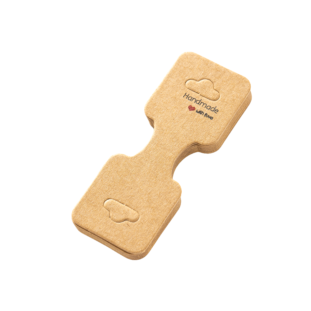 Tarjetas colgantes de etiquetas de precio para exhibición de Joyas, papel plegable, bricolaje, embalaje en blanco, banda para el pelo, pulsera, collar, tarjetero, 50 piezas, 3,5x9cm: Oro