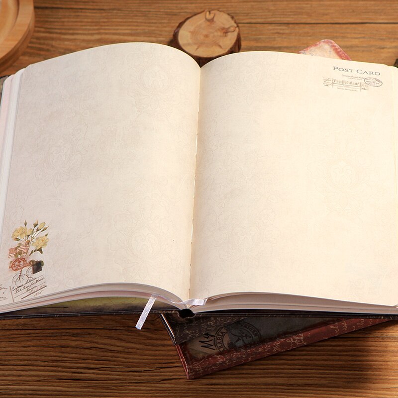 Retro pu blomstermotiver læder fingeraftryk underskrift gæstebog fest mødesamling log ind bog tidsplan notesbog forsyninger