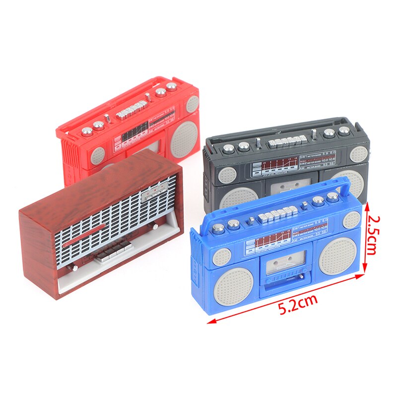 1:12 Dollhouse Miniatuur Ouderwetse Radio Recorder Model Retro Radio Model Meubels Accessoires Speelgoed