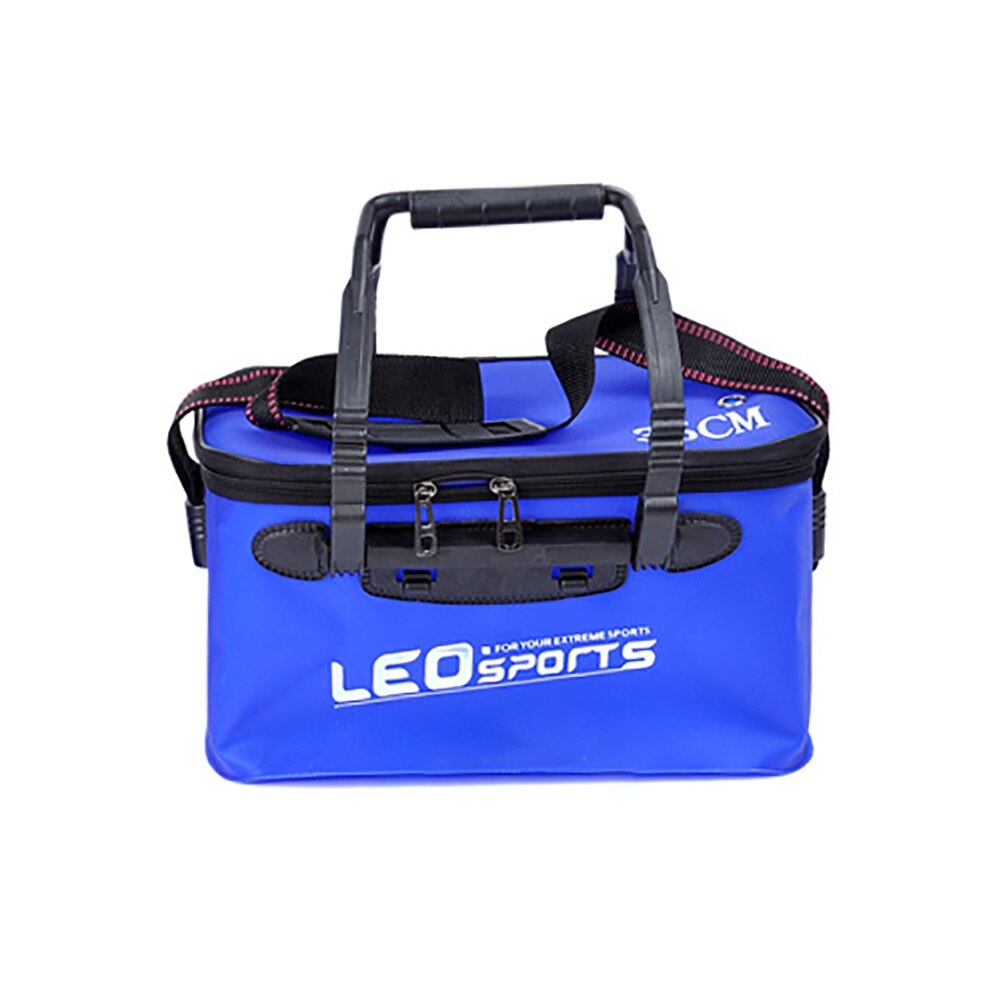 Portable Live Fish Box EVA Folding Fishing Bucket Outdoor Camping Water Container Fishing Gear Storage Bag Wear Resistant Bucket: L 34x21x20cm