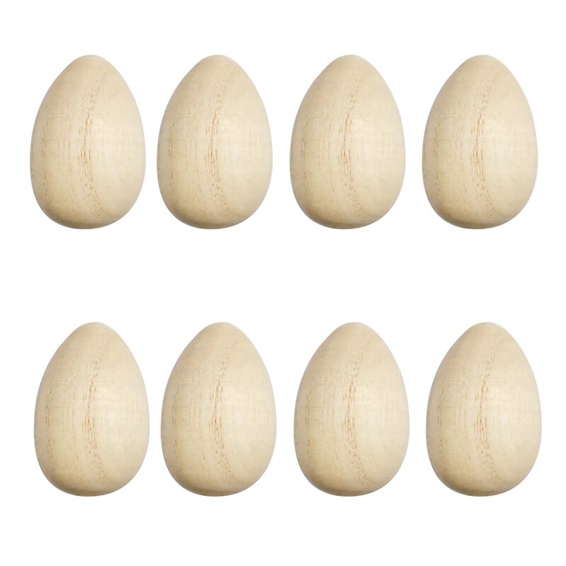 8 Stuks Houten Ei Shakers Musical Percussie Instrumentsmusic Ei Speelgoed Set Voor Kind Speelgoed Diy Schilderen Muziek Leren: Default Title