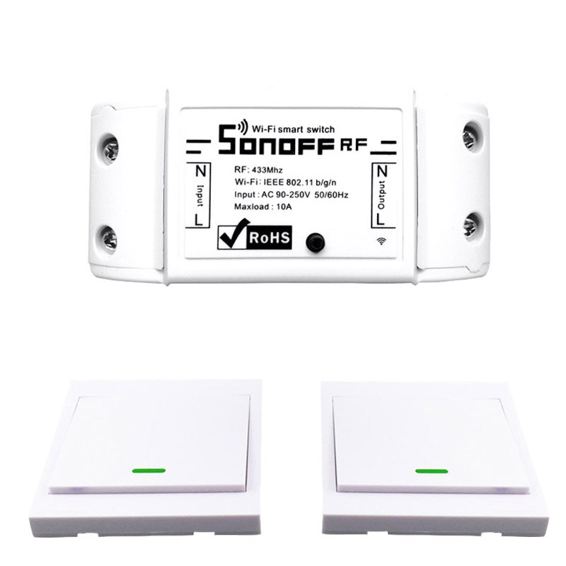 Sonoff rf Afstandsbediening Schakelaar 1 Gang 2 Way, RF433 Slimme Schakelaar, draadloze afstandsbediening touch light switch: RF and   two button
