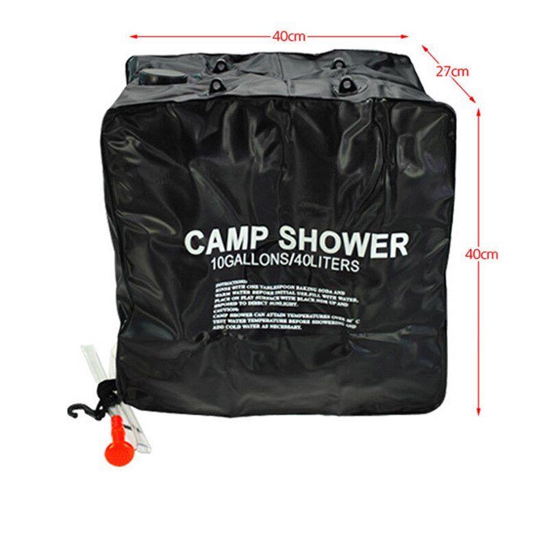 Solopvarmet brusebad 20/40l udendørs bærbar brusebad taske rejser camping vandreture klatring krop kæledyr rengøring vandpose
