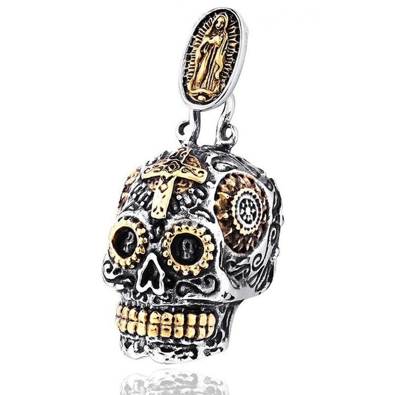 Unique Men's punk hiphop skull biker pendant necklace jewelry