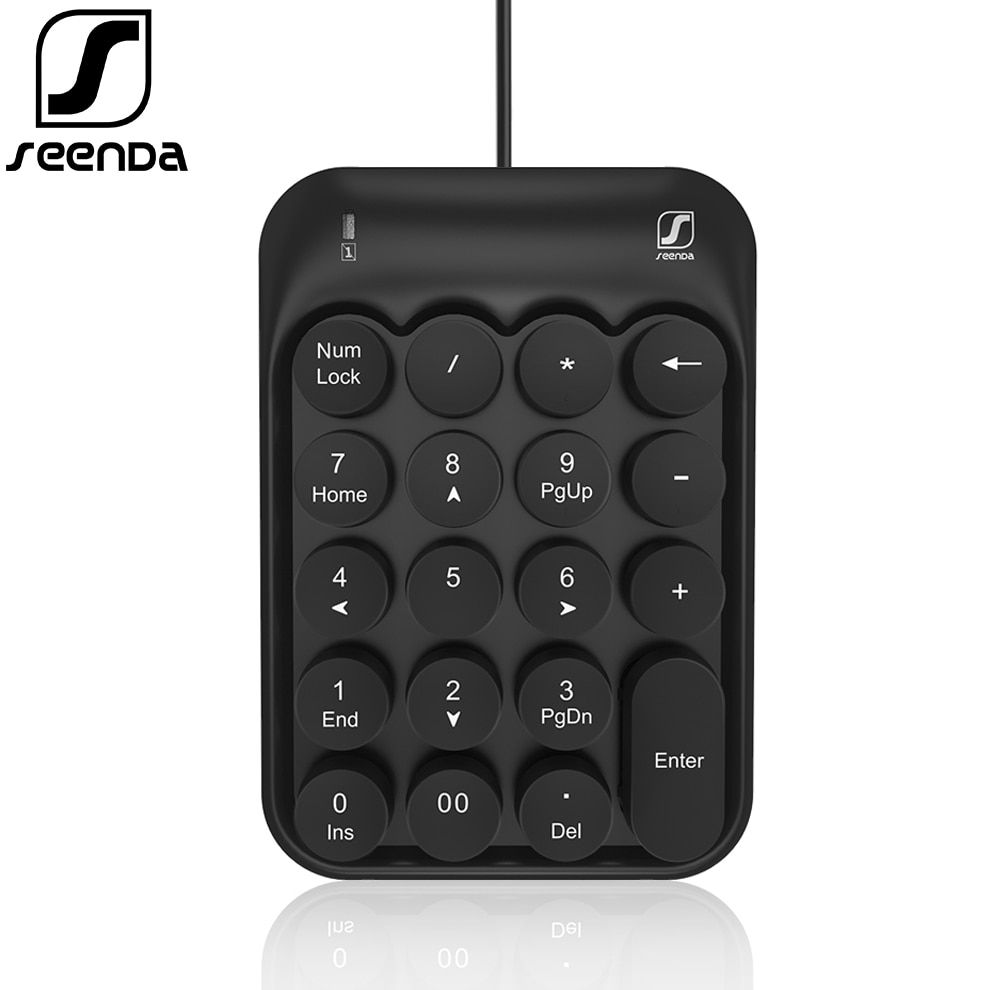 SeenDa Wired USB Numeric Keypad 19 Keys Mini Number Pad Digital Keyboard for Mac Pro MacBook Air Laptop PC Notebook Desktop