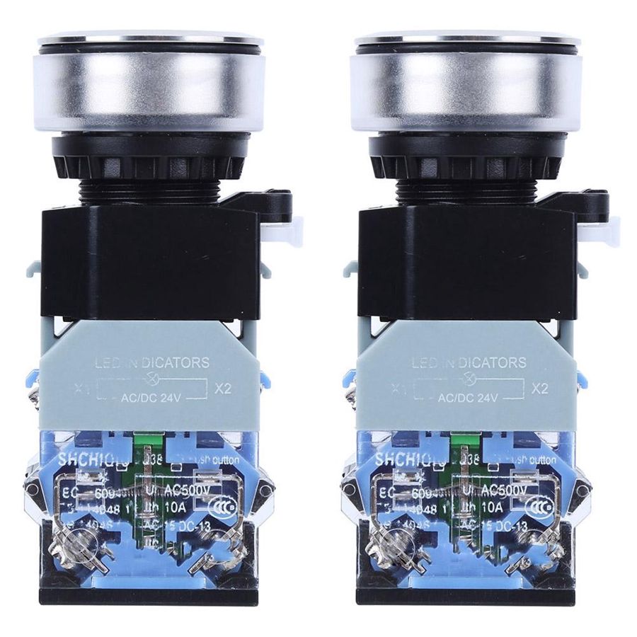 Push button switch, push button switch, industrial push button switch AC/DC24V, with light, with light control