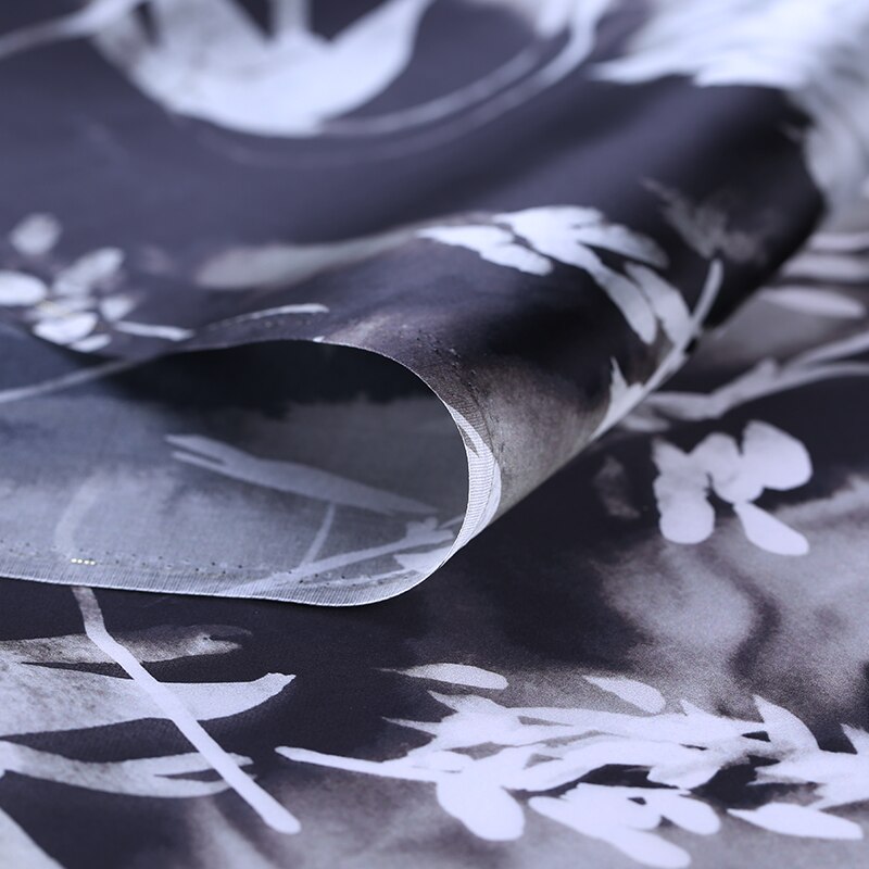 Digital printing silk organza satin fabric per meter 138cm crisp translucent dress chinese silk fabric cloth