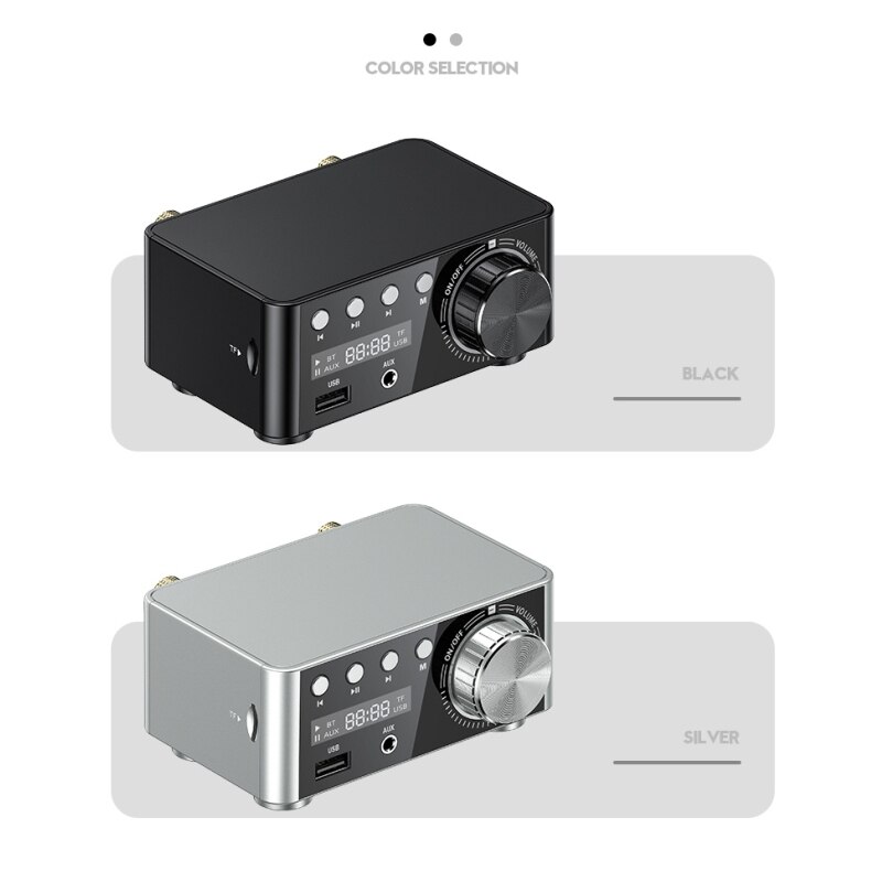 Audio Bluetooth.5.0 Sound Power Stereo Amplifier Mini HiFi Digital Amp Stereo Home Audio Digital Sound Amplifier For Speakers