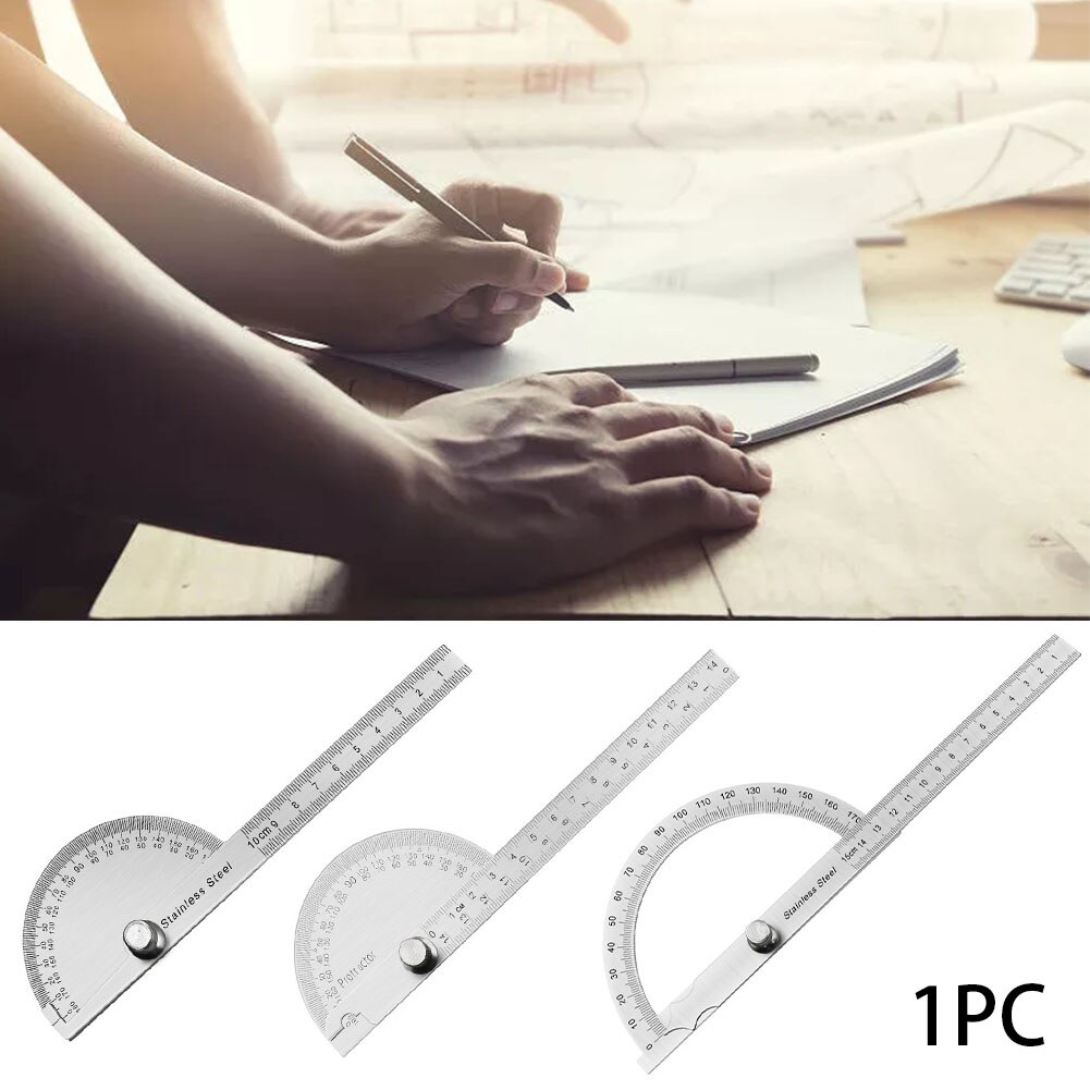 Multipurpose Stainless Steel Drawing Fast Reading Goniometer Ruler Adjustable Arm 0-180 Degrees Angle Finder Woodworking