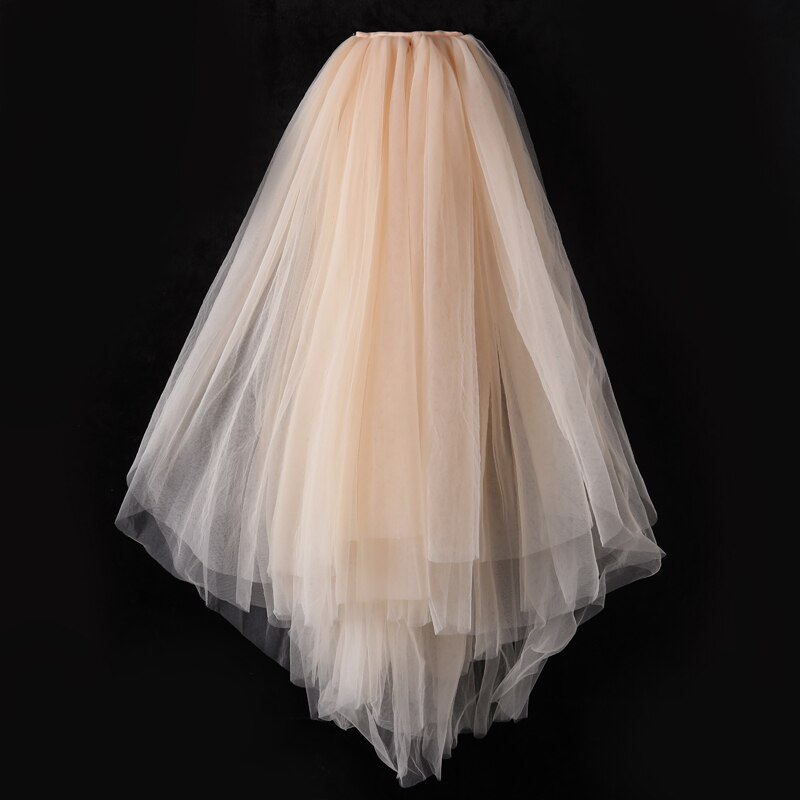 Velos de Novia Champagne con peine largo corto Velos de tul para bodas Catedral accesorios Velos de Novia de gasa de mariee champán: 4 T  0.8m