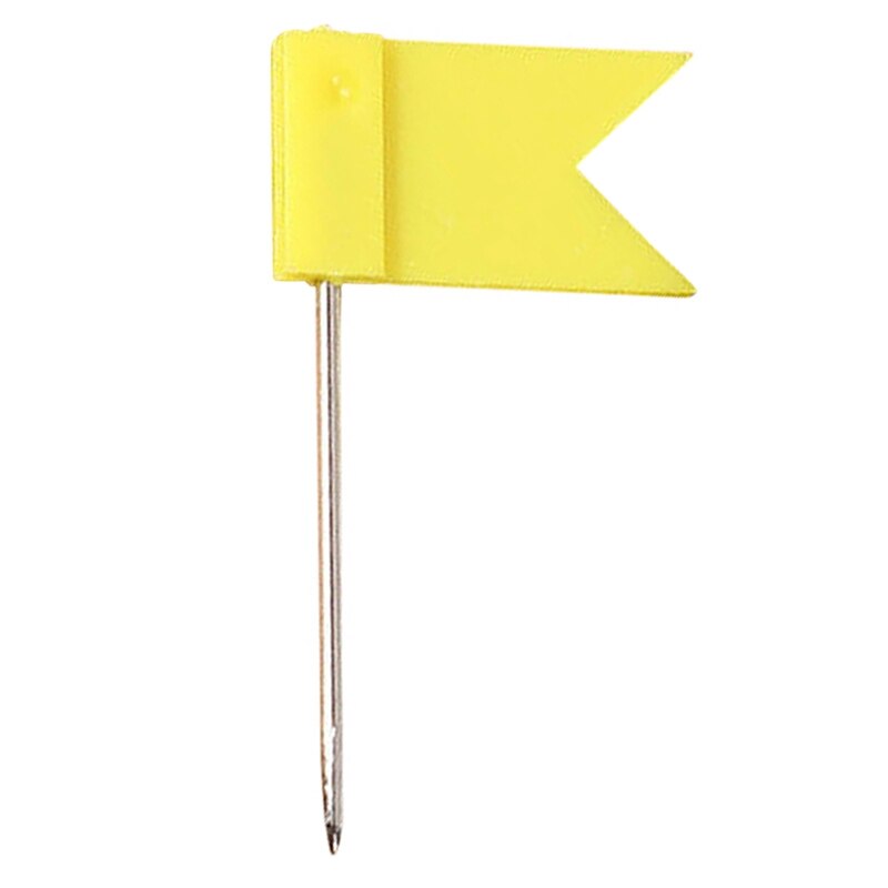 200 pines con forma de bandera corcho tablón de anuncios Pines de dibujo Pin de empuje amarillo y blanco