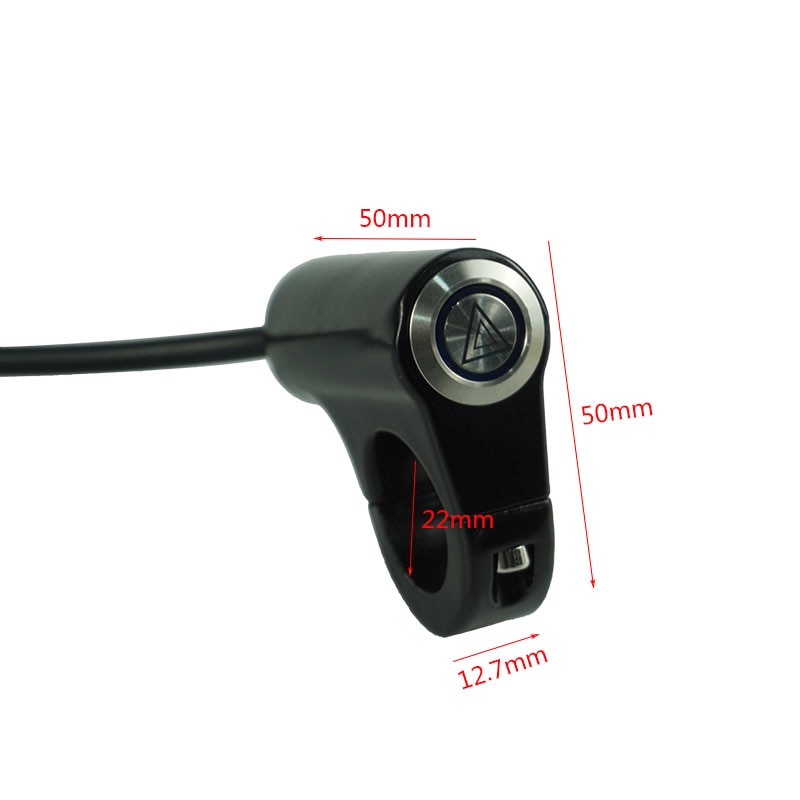 7/8 &quot; 22mm motorcykelstyr-kontakt havarilys tænd/sluk-knap dobbeltblink advarsel nødlygte signalblink med led