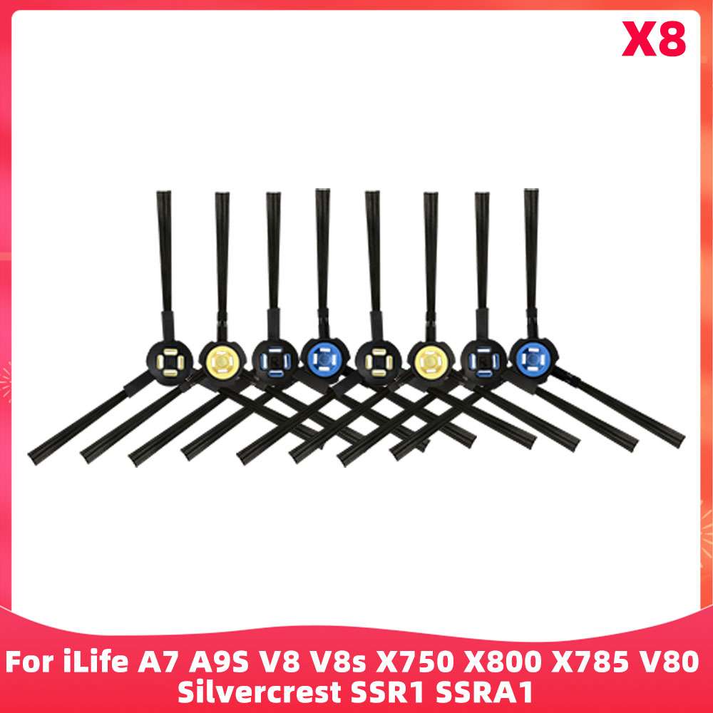 Adatto per ( iLife A7, A9S, V8, V8S, X750, X800, X785, V80, Silvercrest SSR1, SSRA1, DEXP LF-800 ) Rullo, Spazzola Laterale, Filtro: Arancione