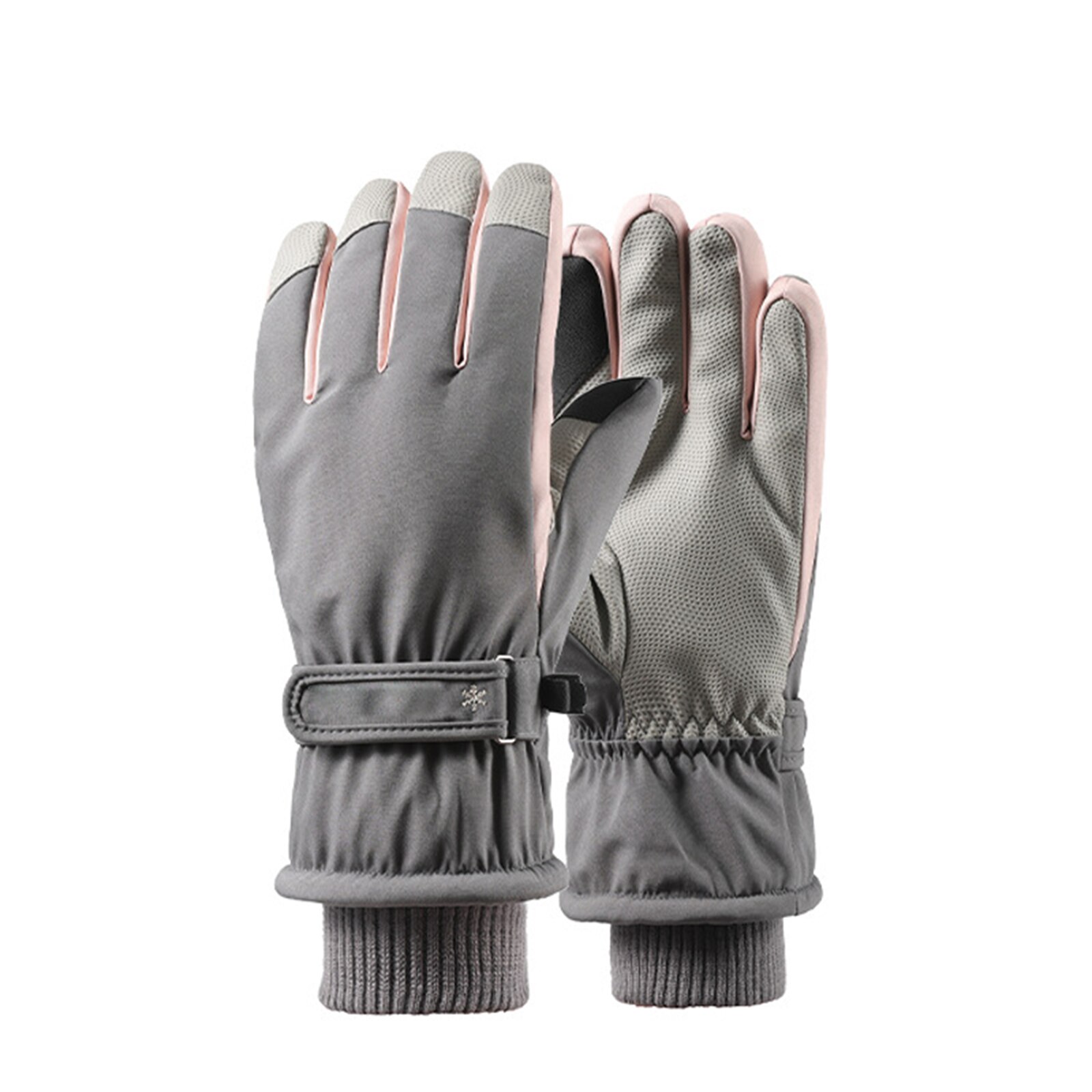 Waterdichte winter warme handschoenen sneeuw ski handschoenen snowboard handschoenen motorrijden winter touchscreen handschoenen  zj55: Grijs a