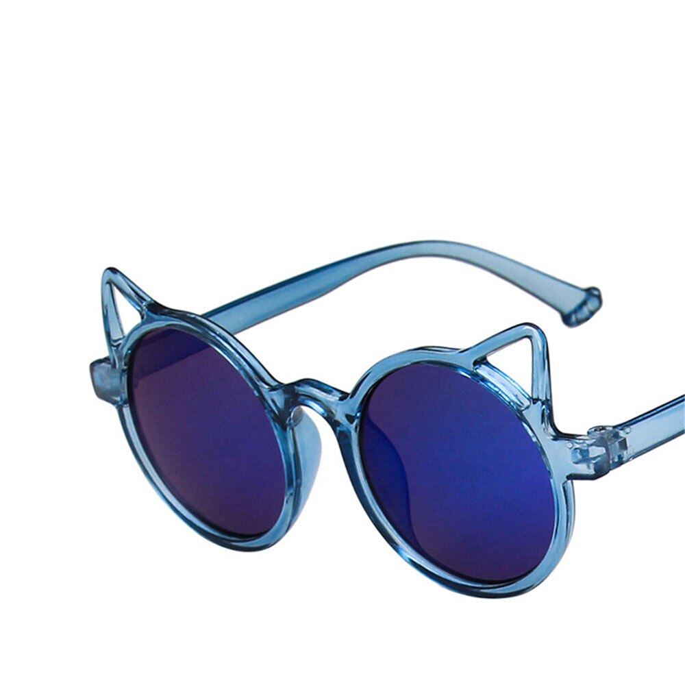 Cute Red Cat Ear Kids Sunglasses Girls Pink Purple White Children Glasses Baby Boys Round Eyeglasses Trends Party Outdoor