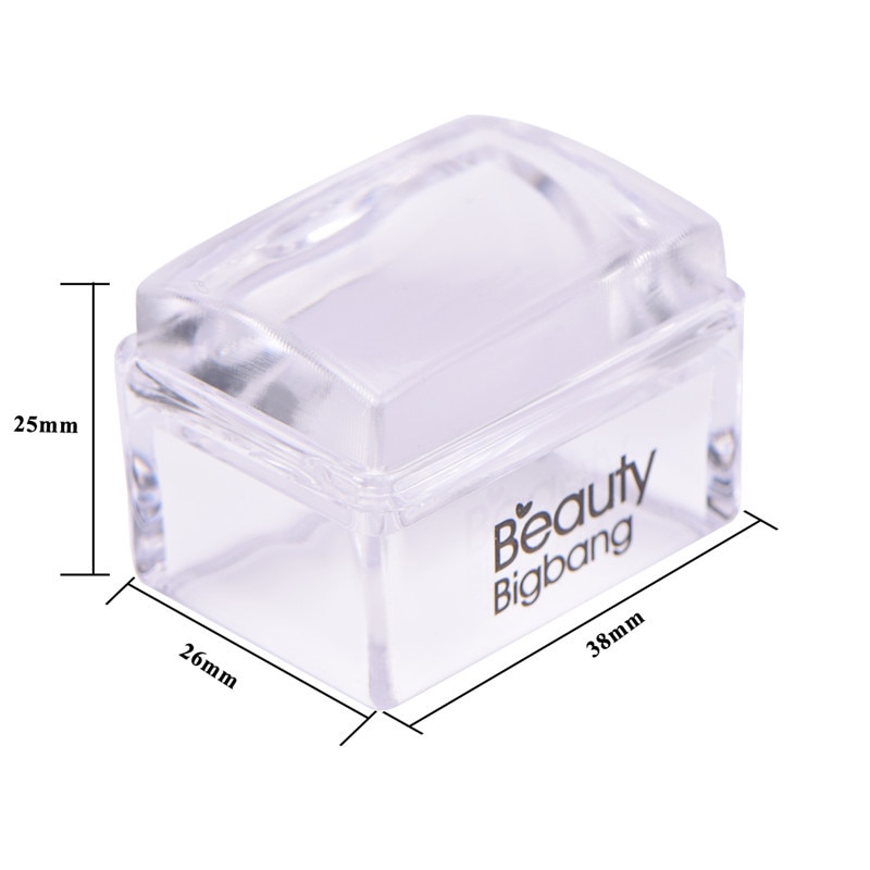 BeautyBigBang 1 Set Rectangle gelée Silicone ongles Stamper poignée claire manucure timbre modèle outils Stamper pour estampage Arts