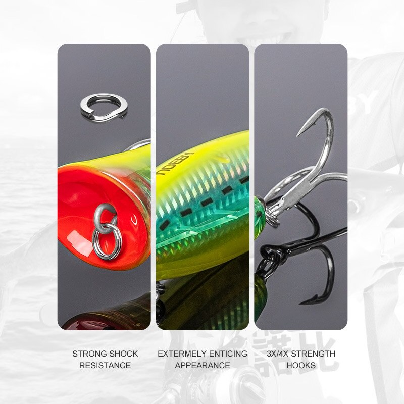 Señuelos de pesca Noeby Popper, 12cm, 43g, 16cm, 78g, 20cm, 150g, Wobbler flotante de agua salada, cebo duro Artificial para señuelo de pesca GT