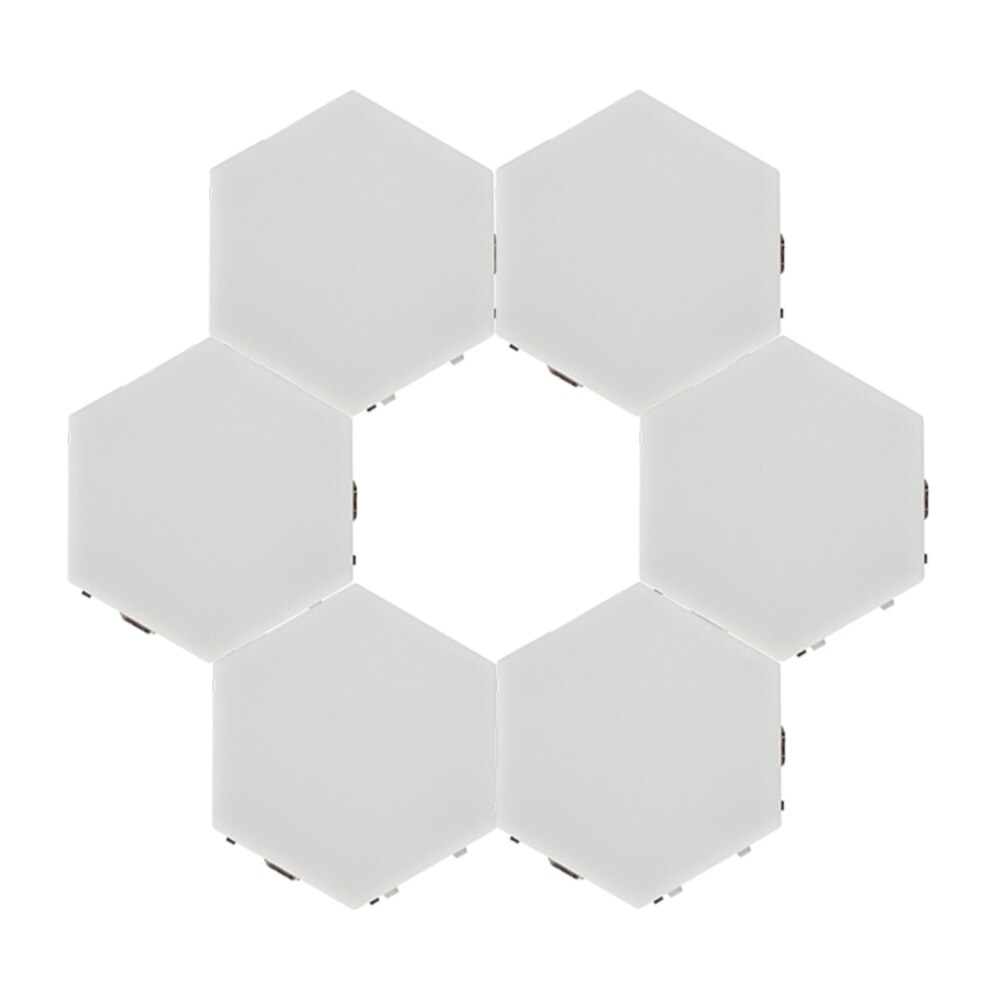 4/6/pcs capteur tactile LED lumière quantique magnétique hexagone modulaire lampe de nuit mur décor lumière ue nid d'abeille outil d'éclairage: 6pcs